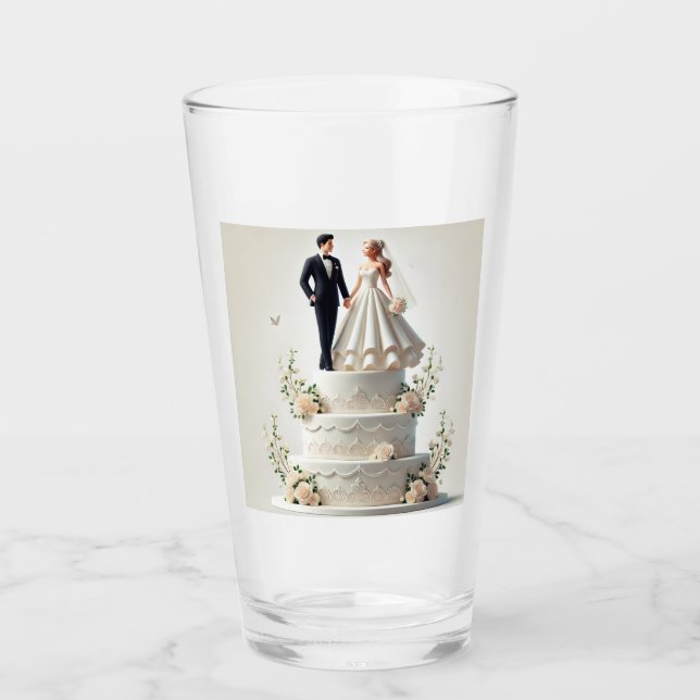 Verre Romantique gâteau mariage Glass Cup. (Devant)