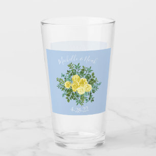Verre Rose jaune et bleu clair Vintage Mariage de printe
