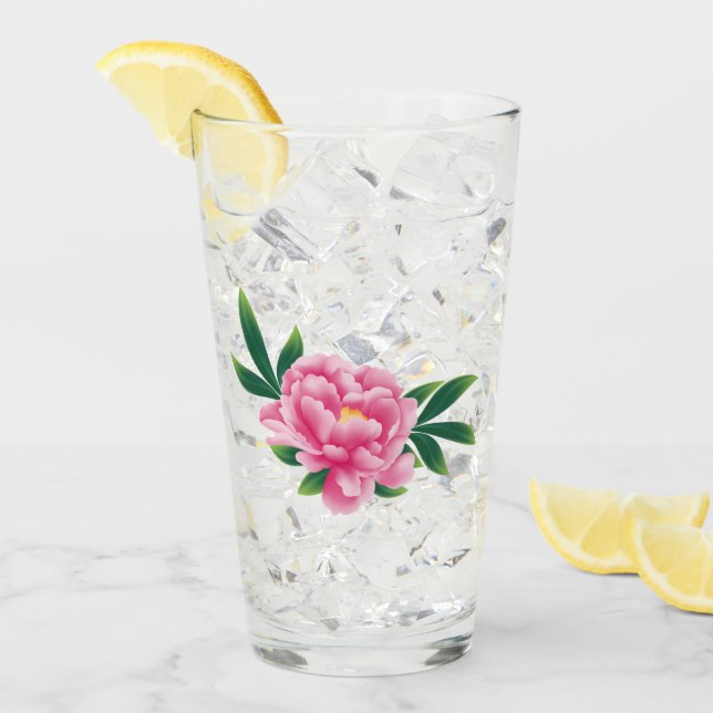 Verre rose Peony (Devant glace)