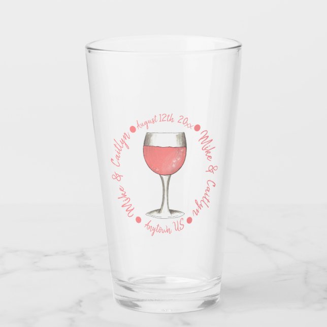 Verre rose Rosé Fête des mariées Mariage (Devant)