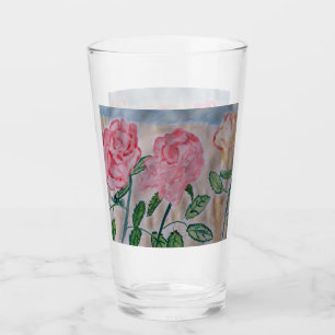 Verre Roses d'été Abstraits
