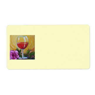 Verre rouge et rose Étiquette de livraison