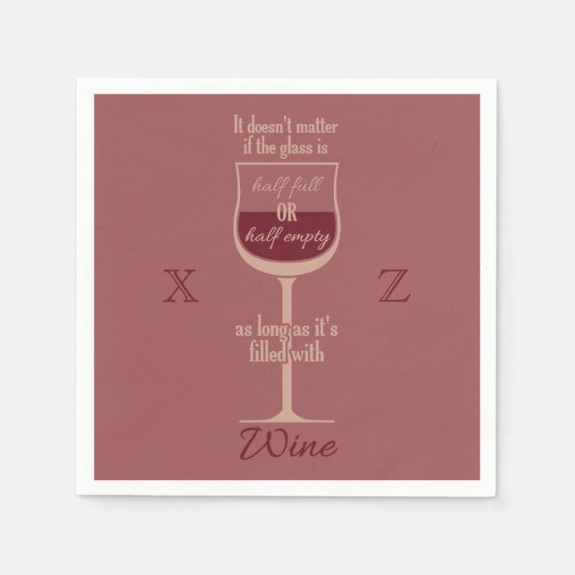 Verre rouge serviettes en papier personnalisé (Devant)