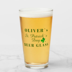 Verre Saint Patrick's day Nom Bière
