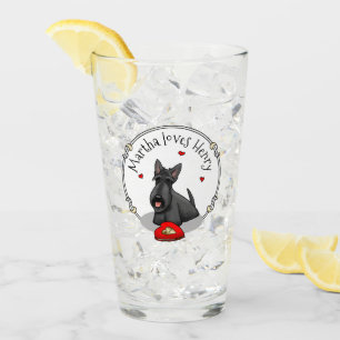 Verre Saint-Valentin (rouge) Chien écossais (noir) migno