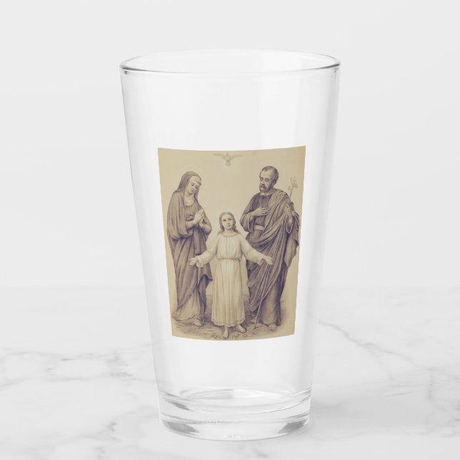 Verre Sainte Famille Jésus, Vierge Marie et Saint Joseph (Devant)