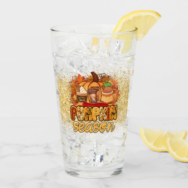 Verre Saison citrouille Personnaliser d'automne (Dos glace)