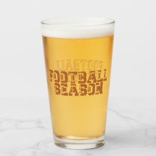 Verre Saison de football Bière de typographie
