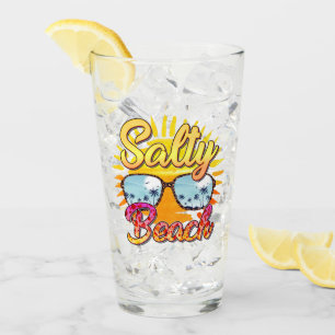 Verre Salty Beach   Soleil et palmier tropicaux