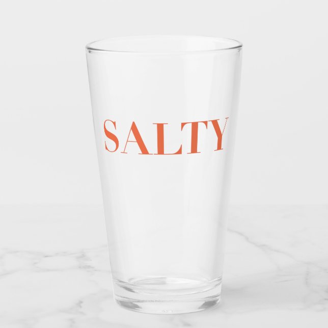 Verre SALTY Sarcastic Typographie Design en rouge orange (Devant)