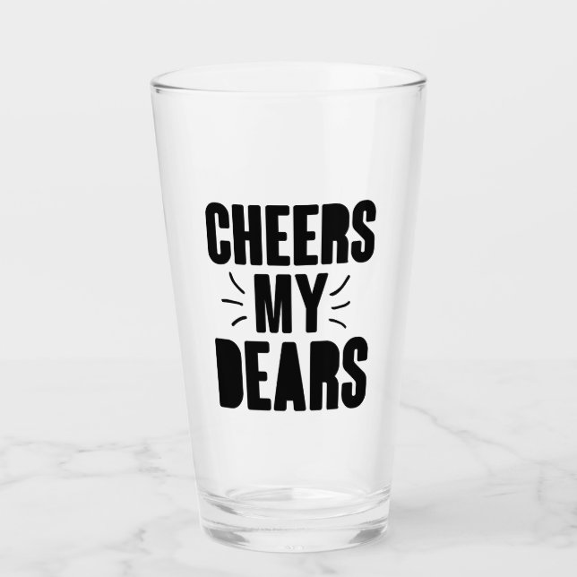Verre Salue Mon Cher Design De Typographie Dessinée À La (Devant)