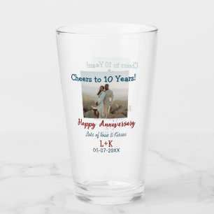 Verre Salutations à 10 ans heureux anniversaire ajouter