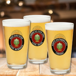 Verre Salutations de bière Hops Happy Fête des pères spé