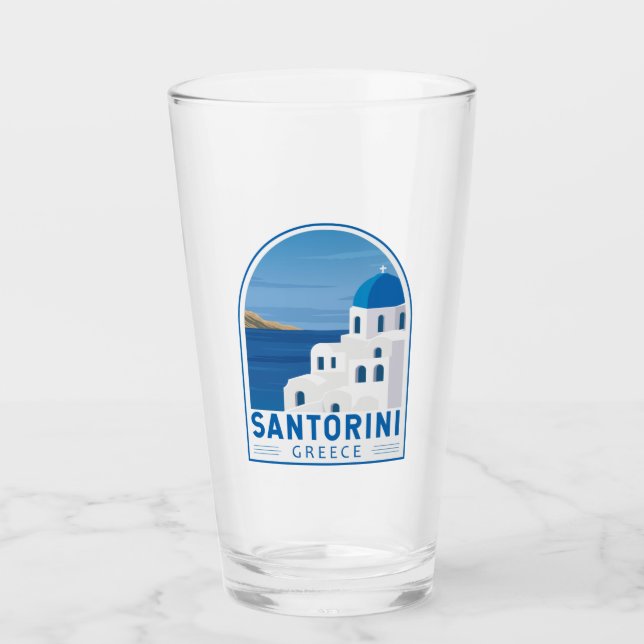 Verre Santorin Grèce Vintage rétro (Devant)