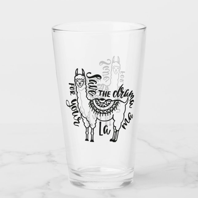 Verre Sauvez le drame pour votre lama (Devant)