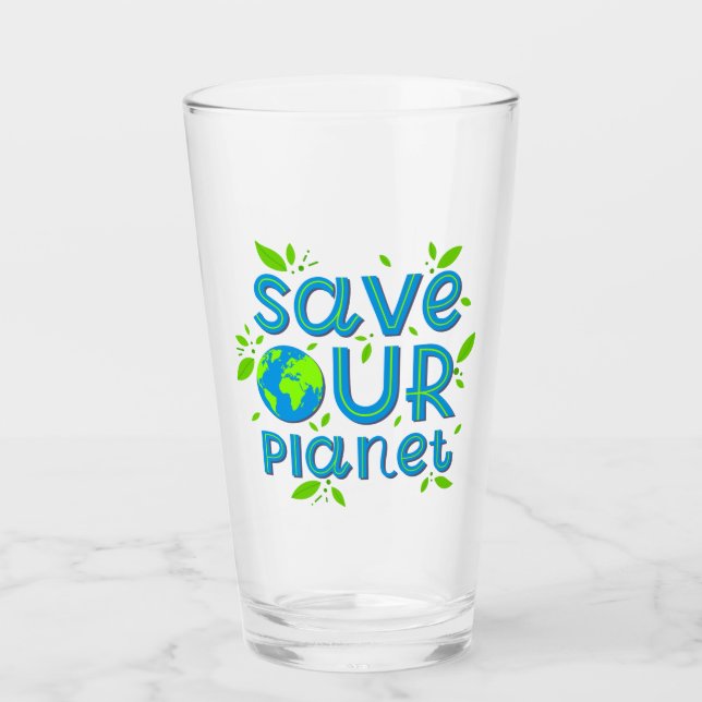 Verre Sauvez notre planète (Devant)