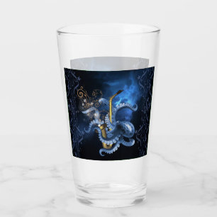 Verre Saxophone de musique avec poulpe