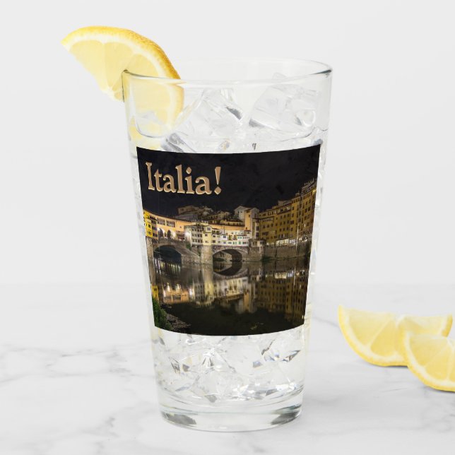 Verre Scène nocturne Ponte Vecchio Reflétant le fleuve A (Devant glace)