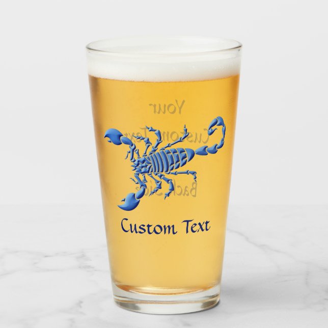Verre Scorpion bleu (Devant (rempli))
