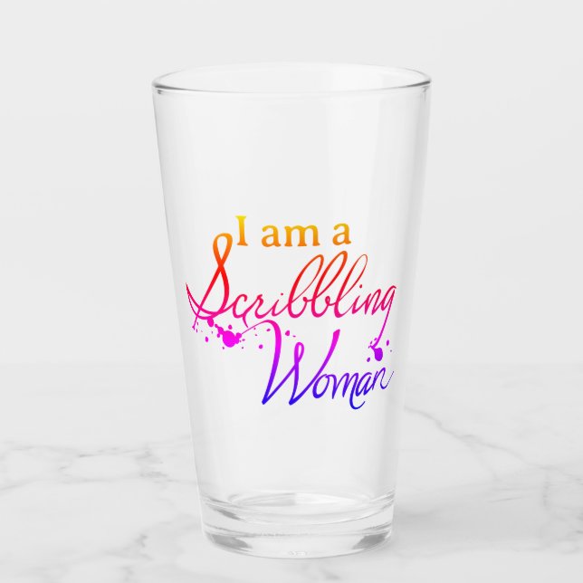 Verre Scribbling Woman Water Tumbler - Arc-en-ciel (Devant)