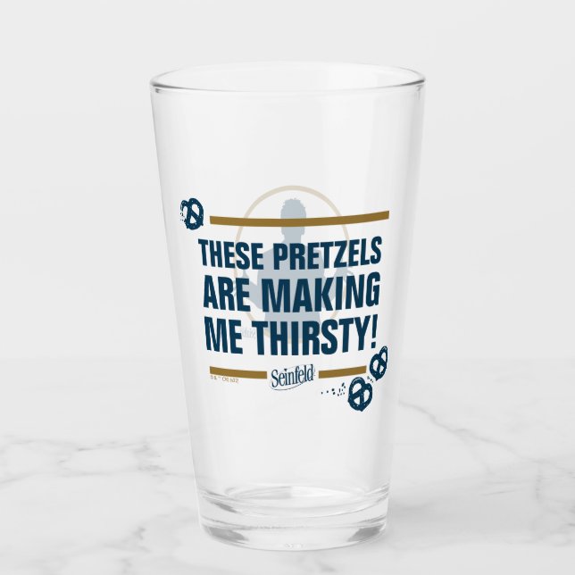 Verre Seinfeld | Graphique de typographie "Ces Pretzels" (Devant)