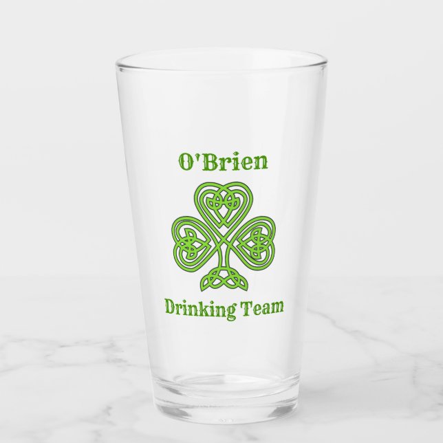 Verre Shamrock de l'équipe de Jour de la Saint Patrick (Devant)