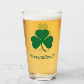 Verre Shamrock vert avec votre nom