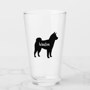 Verre Shiba Inu Chien race Silhouette Personnalisée
