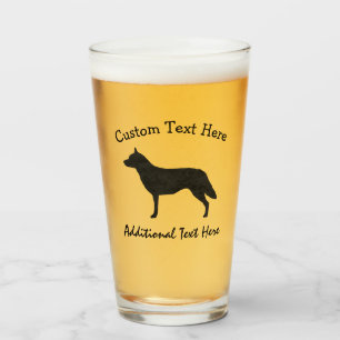 Verre Silhouette australienne d'aquarelle de chien de