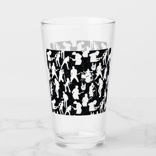 Verre Silhouette de bande de rock Motif.w Black BG (Devant)