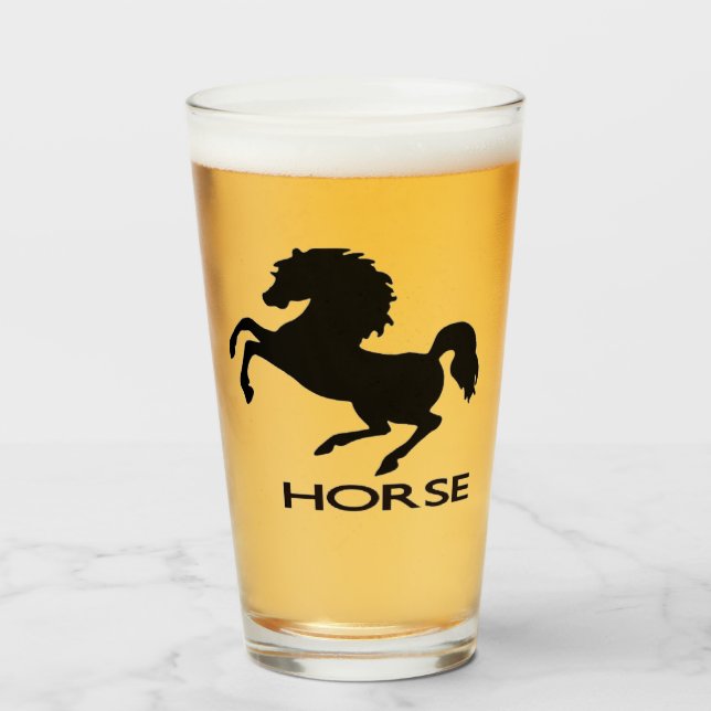 Verre Silhouette du cheval d'élevage (Devant (rempli))
