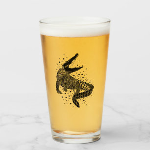 Verre Silhouette noire d'un crocodile