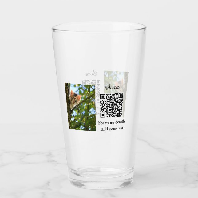 Verre Simple animal name details QR code add text photo (Devant)