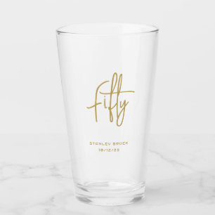 Verre Simple Calligraphic Gold 50e anniversaire