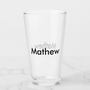 Verre simple lettre initiale monogramme ajouter votre no