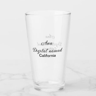 Verre Simple minimal ajoutez votre nom texte lieu califo