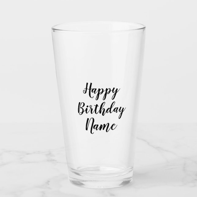 Verre simple petit heureux anniversaire ajouter votre no (Devant)