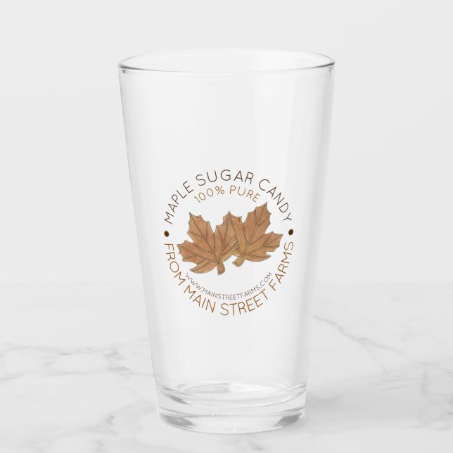 Verre Sirop de sucre d'érable biologique pur Feuilles de (Devant)