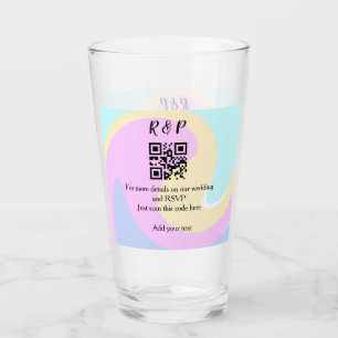 Verre site web mariage rsvp q r code ajouter nom texte