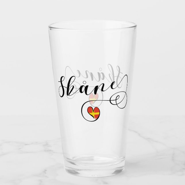 Verre Skåne Flag Heart, Suède, Scanie (Devant)