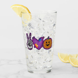 Verre Skeleton Citrouille Peace Love Halloween