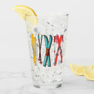 Verre Ski amusant Ski coloré Ski skieur