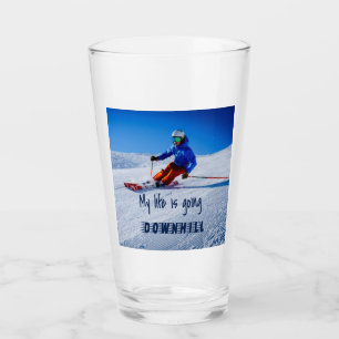 Verre Ski de descente Funny Motivational Ski de neige