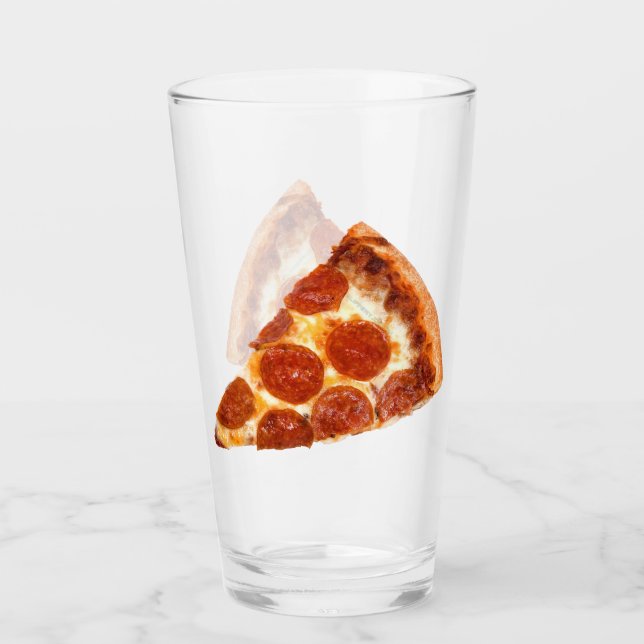 Verre SlipperyJoe's classique pepperoni pizza tranche fo (Devant)