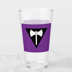 Verre SlipperyJoe's Lesbian Pride drapeau labrys symbole