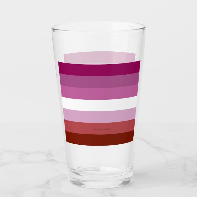 Verre SlipperyJoe's lesbian pride flag feminine communit (Devant)