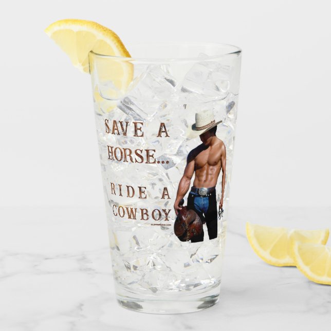 Verre SlipperyJoe's save horse ride paille cowboy casque (Devant glace)