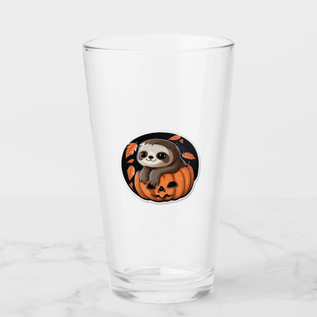 Verre Sloth citrouille Halloween autocollant Surdimensio (Devant)