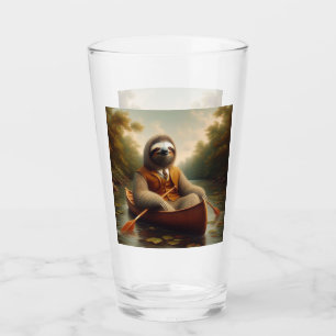 Verre Sloth Dans Un Canoë