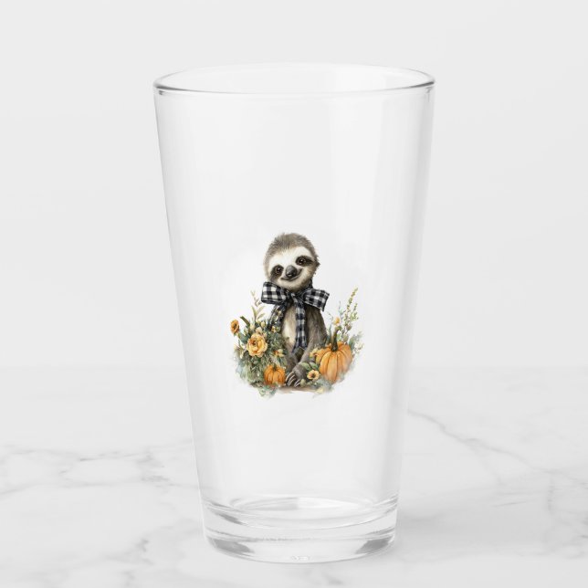 Verre Sloth Shirt Animals Autumn Pumpkin (Devant)